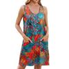 Women's Fashionable Floral V Neck Loose Sleeveless Pullover Dress