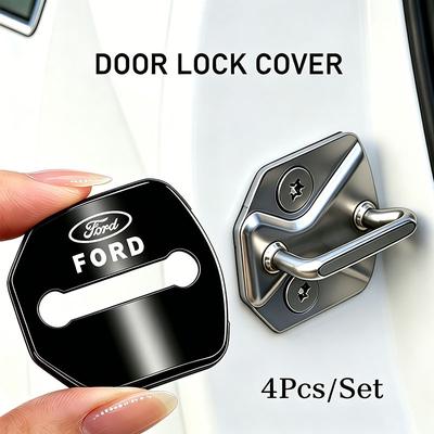 4 Pezzi Copri Serratura Portiera Auto Acciaio Inossidabile Accessori Protettivi Per Ford ST Line Focus Mustang Fiesta Puma Ranger Kuga MK7 MAX