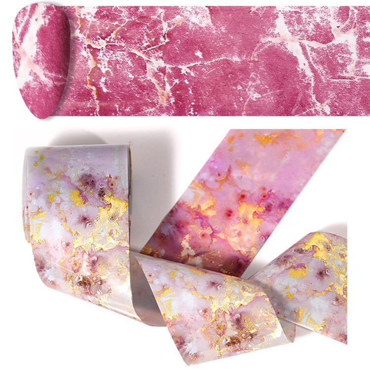Nail Art Transfer Stickers: Marble, Clouds & Starry Sky Patterns - Set of 10