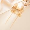 SHIXIN Elegant Rhinestone Flower Long Tassel Drop Earrings for Women Luxury Metal Petal Floral Pendant Earring Wedding Jewelry