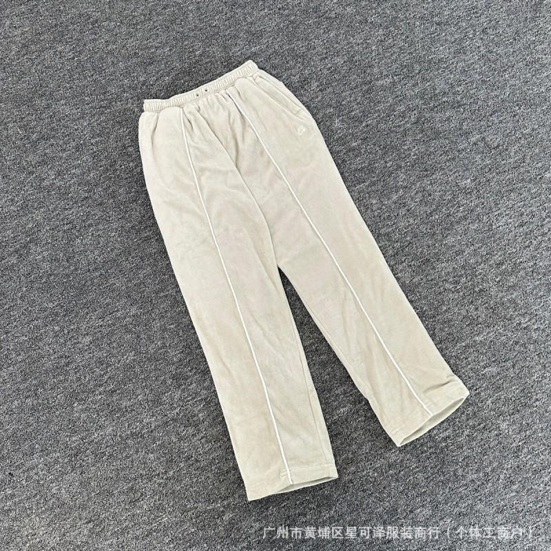 High-Quality CORTEIZ Embroidered Velvet Zip-Up Jacket Straight-Leg Pants Set Young Men