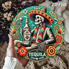 Vintage Round Aluminum Tequila Bar Sign Mexican Style Wall Decor for Home Restaurant