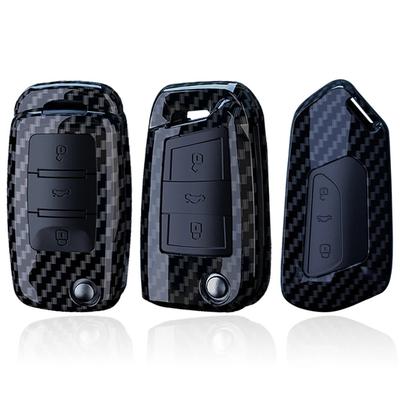 Kohlefaser ABS Autoschlüsselhülle Abdeckung Schale für VW Volkswagen Polo Tiguan Passat Golf 7 MK Jetta Skoda Kodiaq Superb Octavia Seat