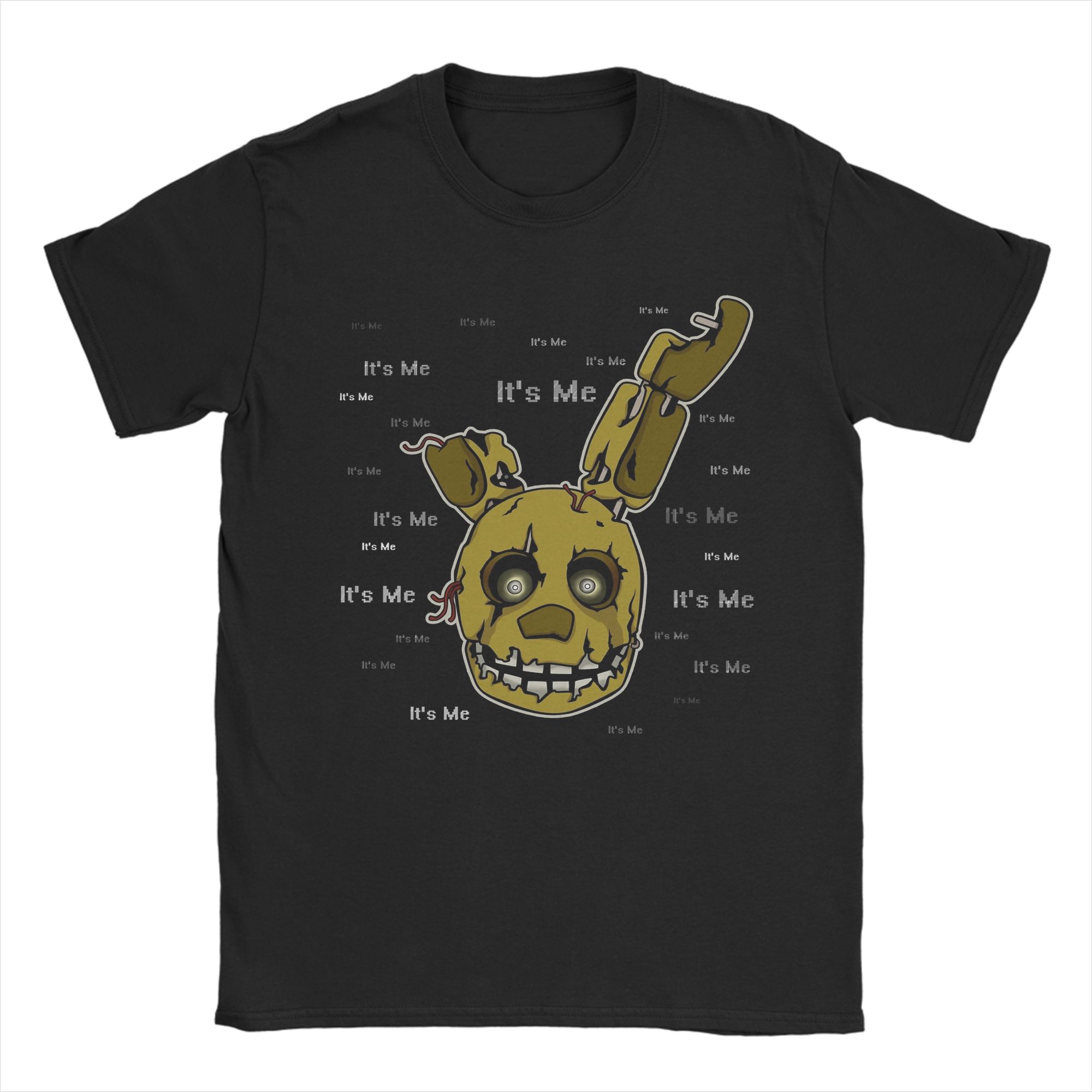 

Чоловіча футболка FNAF At Freddys Springtrap Повсякденна Чиста бавовна Футболки з коротким рукавом Круглий комір Одяг Великий розмір XXL