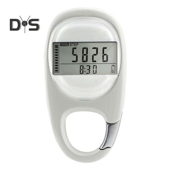 

3D счетчик шагов, простой шагомер для ходьбы с карабином, точный зажим, трекер шагов для мужчин, женщин, детей, пожилых людей белый