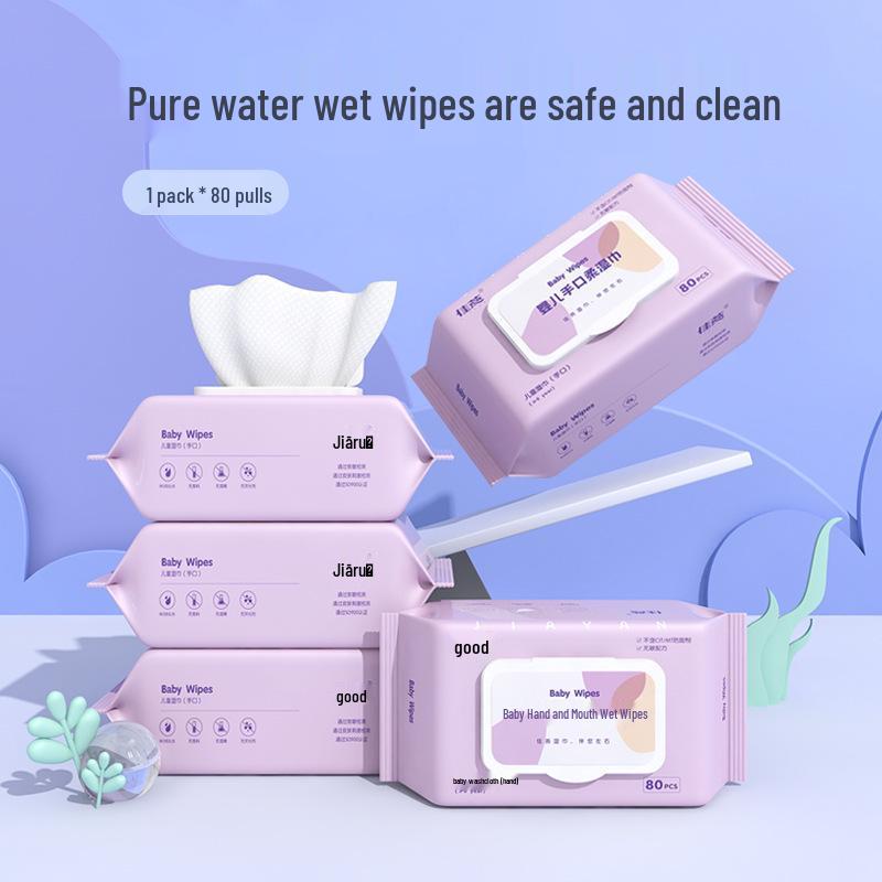 

80 штук безопасных для детей салфеток для рук и рта из чистой воды - Бытовые одноразовые