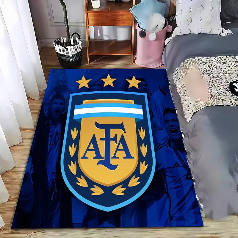 Tappeto Blu con Design Logo AFA e Motivo a Tre Stelle Adatto per l'uso come antiscivolo per divani di soggiorno e camere da letto