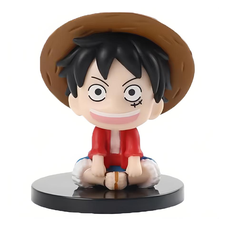 Mini One Piece Character Figurine Sitting Posture Luffy Solon Figurine PVC Model Ornament Anime Peripheral Children's Toys