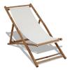 Terrace Chair In Bamboo and Canvas - White - 112 X 60 X 75 Cm