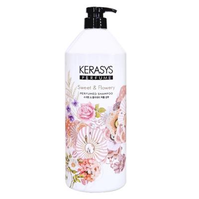 Kerasys Sweet & Flowery 1000ml büyük kapasiteli parfümlü şampuan + saç kremi, 1L, 1 adet