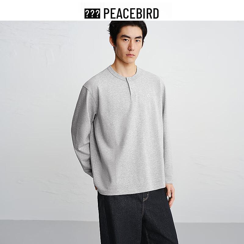 Мужская свободная футболка с длинным рукавом Peacebird BACPG1191 XL