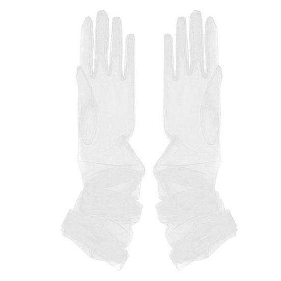 Women Long Sheer Gloves Retro Stretchy Ruched Mesh Tulle Gloves 1920s Dance Gloves for Costume Opera Party Wedding