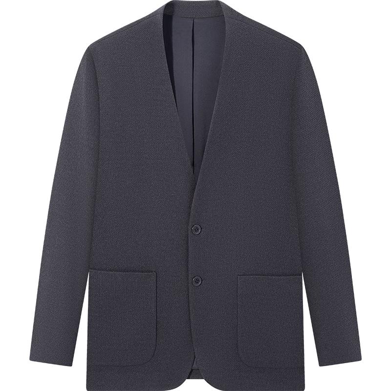 SEVEN Men's New Chinese Style Wool Blend Casual Blazer