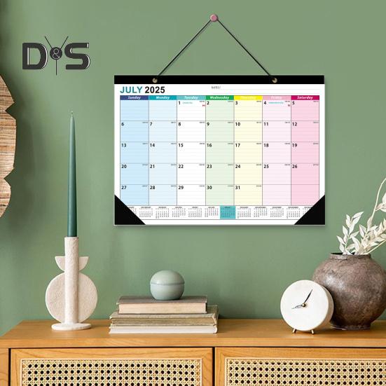 Kalendarz Ścienny 2025-2026 Projekt Kwiatowy Kalendarz do Powieszenia na Ścianie Lipiec. 2025 - Grudzień. Planer Miesięczny 2026 18 do Dekoracji Domowego Biura Szkoły