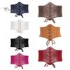 Women Corset Elastic Waistband Lace-up Wide Belt Solid Color Imitation Leather Outfits Dresses Tops Waist Cincher