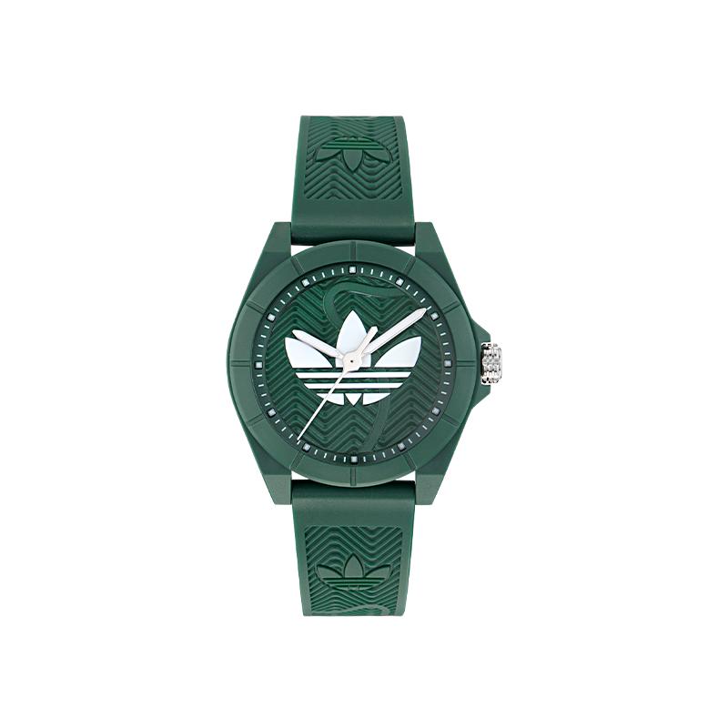 Adidas Originals PROJECT Wrist Watch Quartz Movement Silicone Strap Black Dial Unisex AOST250332I Green