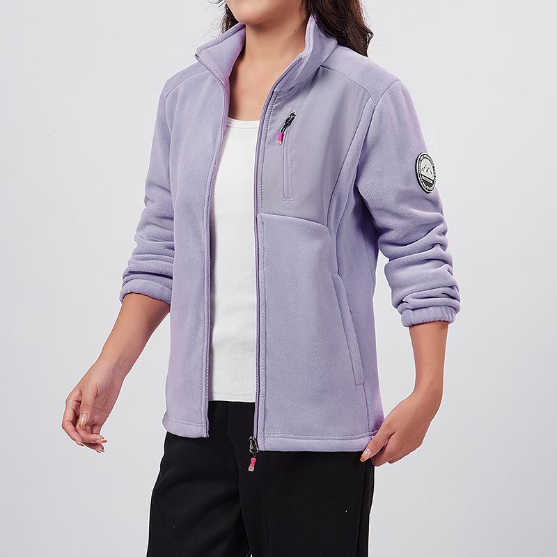 Женская флисовая куртка Весна и Осень Зима Женская куртка Двусторонняя флисовая куртка Теплая куртка S фиолетовый 2970₽
