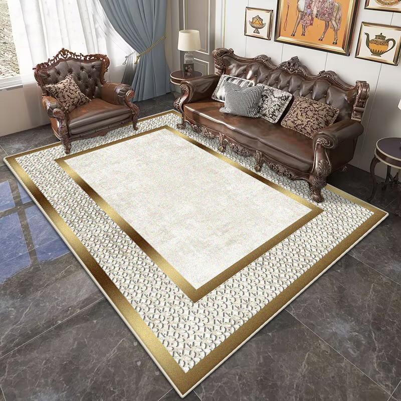 Großer Wohnzimmerteppich im chinesischen Stil, waschbare Dekoration, Schlafzimmer, Luxus, Gold, große Flächenteppiche, Lounge-Teppich, rutschfeste Matte für Kinder