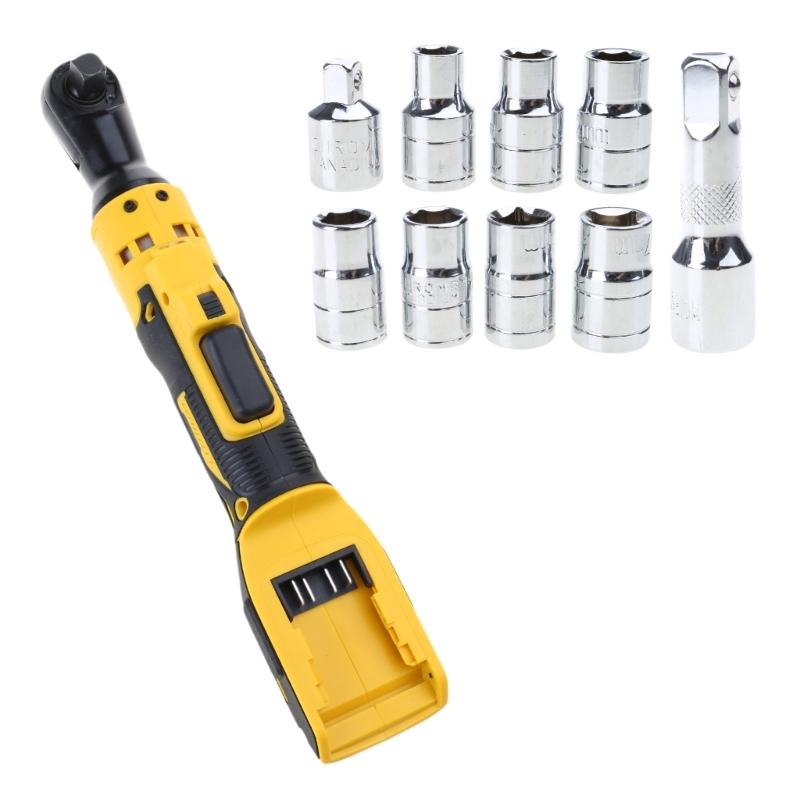 

Аккумуляторная трещотка 3/8 для 20В аккумулятора Электрическая трещотка с регулируемой скоростью 400 об/мин Инструмент-ключ Адаптер жёлтый