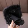 Modne skórzane buty do połowy łydki dla dziewczynek na jesień/zimę 2025 z futrzanym wykończeniem i miękką podeszwą