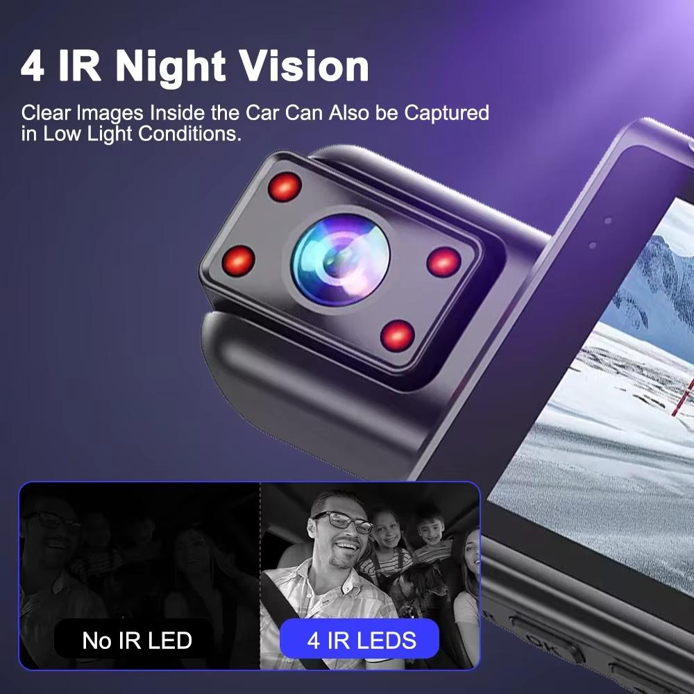 New 4 Lens Dash Cam 1080P HD Video Recorder For Car DVR 360°Auto WiFi Black Box Night Vision 24H Parking Monitor Car Assecories