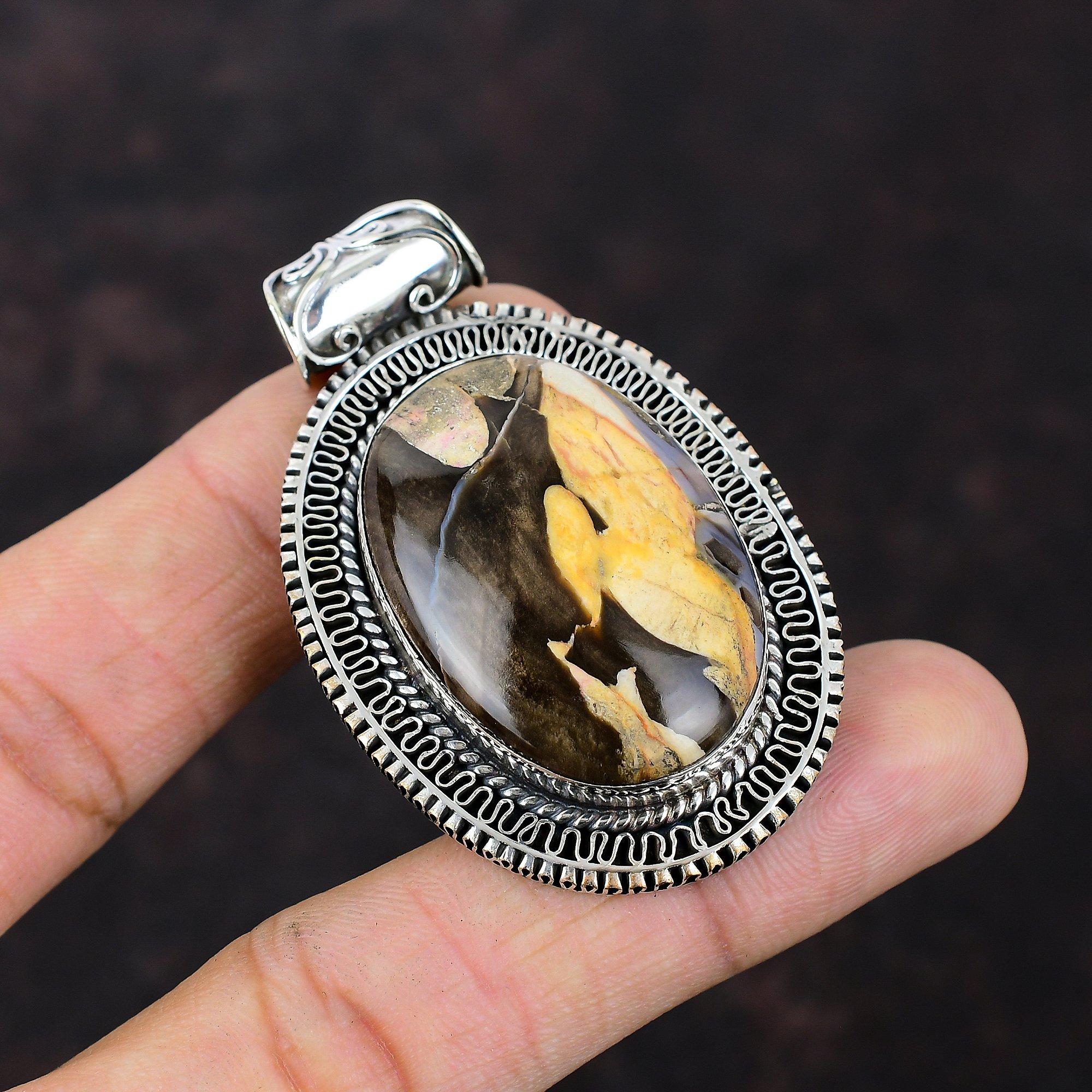 

Подвеска из арахисового дерева с яшмой, подвеска из стерлингового серебра 925 пробы, подвеска ручной работы, винтажная подвеска из арахисового дерева, яшма, драгоценный камень, ювелирные изделия, подарок на годовщину