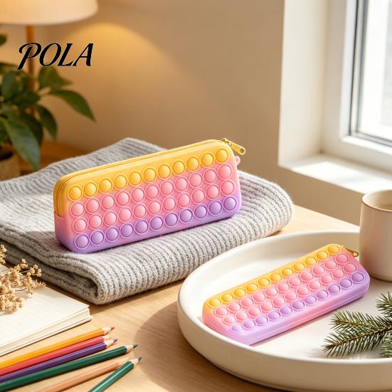 Relief Pencil Case Pop Case, Large Capacity Silicone Storage Bag, with Durable Pouch Bubble Toy Decompression Stationery for Kids School Office
