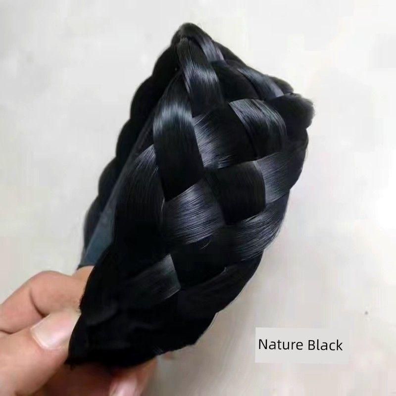 

Новый расширенный искусственный плетеный ободок для волос, удобный гаджет Widening five-strand defense headband Nature Black