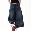 ICH MODE Women's Loose Fit Workwear Cropped Denim Jeans