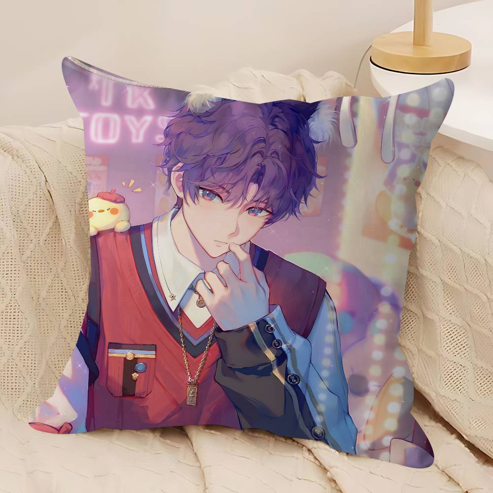 

Cartoon L-Love And D-Deepspace Pillow Case Removable Washable Cushion Cover – All-Season Soft Linen 12x12Inch