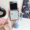 Wrist Strap Leather Cartoon Phone Case for Samsung Galaxy Z Flip 7FE 6 5 4 3 Flip6 Flip5 Flip4 Flip7 Shockproof Protective Cover