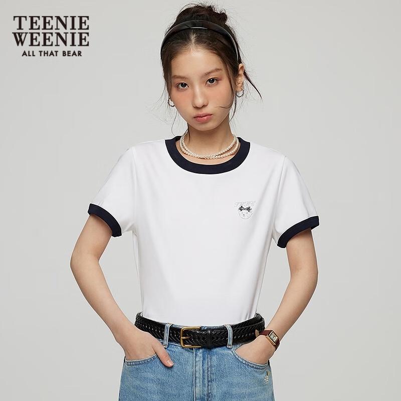 Teenie Weenie Women's Bear Print Round Neck T-Shirt