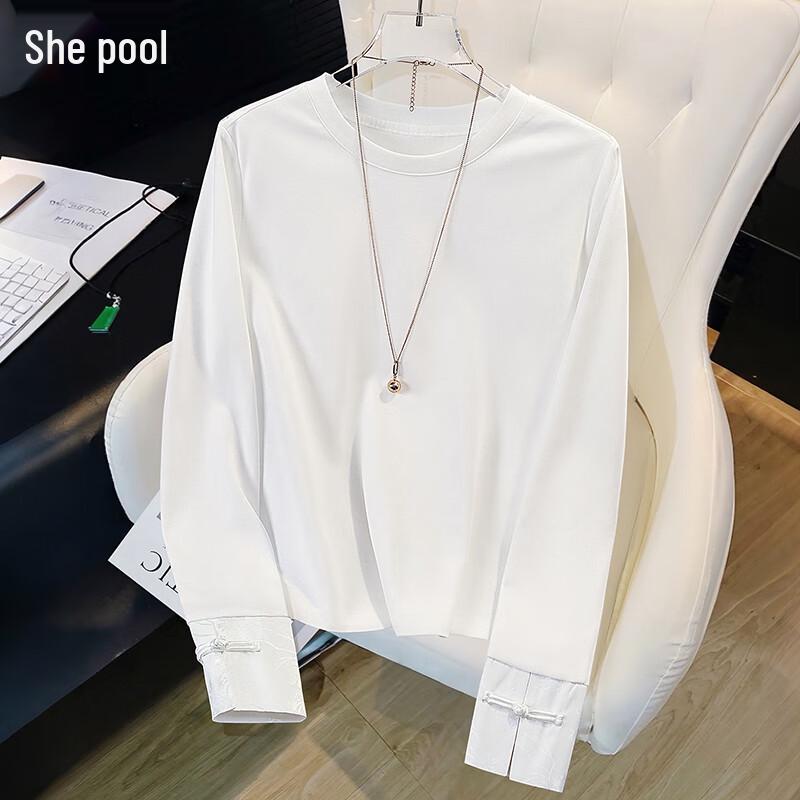 Женская жаккардовая вышитая пэчворк футболка с длинным рукавом M