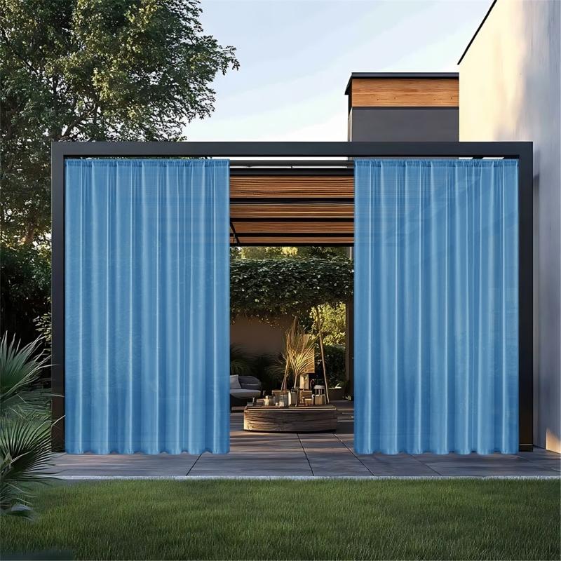 Wasserdichter Outdoor-Vorhang Allwetter Sonnenschutz Polyestergewebe Regenschutz für Terrassen Pavillons Sichtschutz