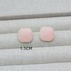 Square Enamel Pink Stud Earring for Women Retro Simple Geometric Temperament Cute Jewelry Brincos Gift