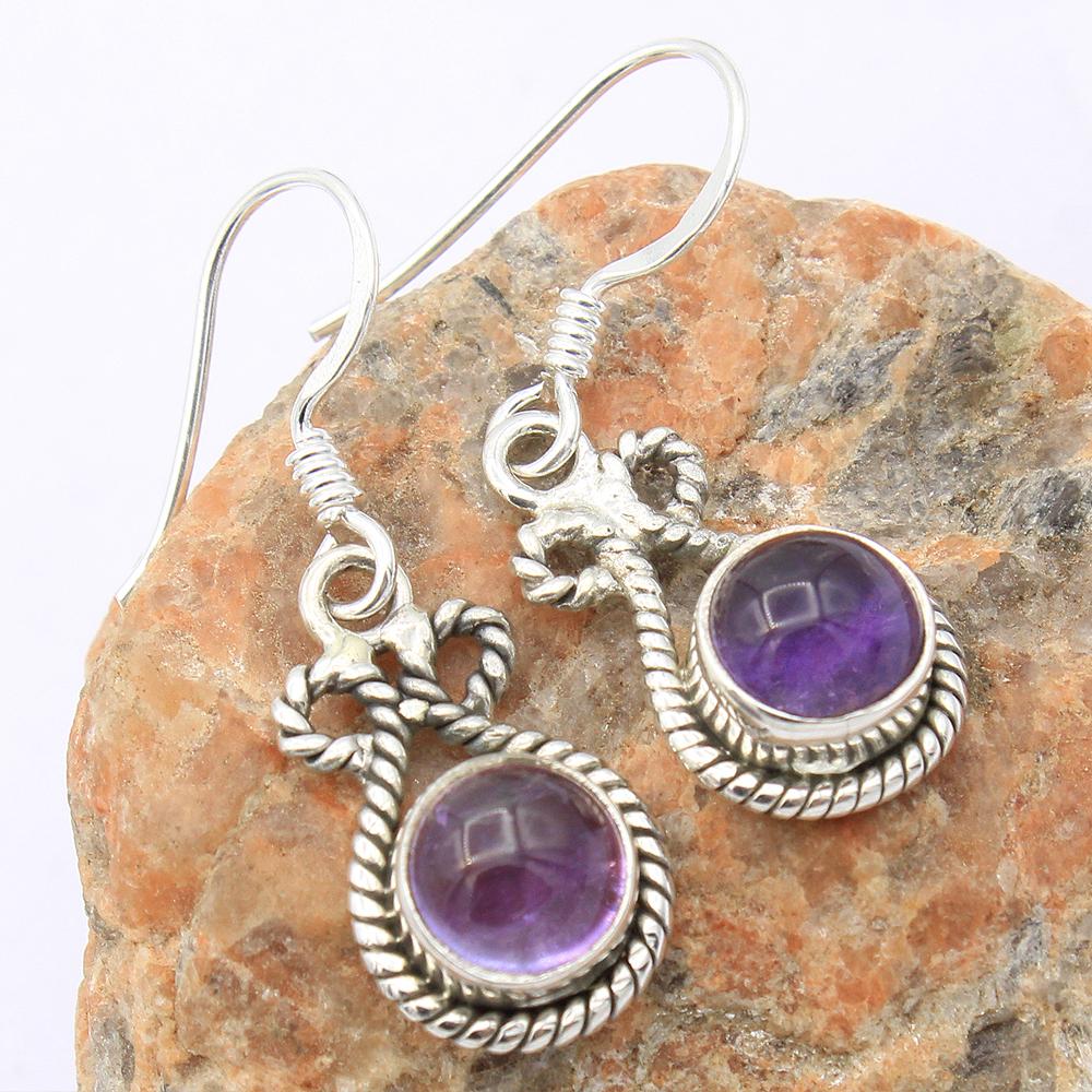 Månsten Ametist Granat Kvinnor Örhänge 100 % 925 Sterling Silver Handgjorda smycken