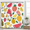 1Pc Plant Cherry Strawberry Lemon Shower Curtain, Bathroom Decorative Shower Curtain, Waterproof Shower Curtain With Hooks
