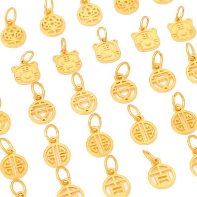 Gold Plated Bronze Blessing Pendant For DIY Necklace Bracelet Earrings Jewelry Making Craft Accessories