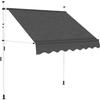 Retractable Awning - vidaXL - 200 Cm - Anthracite - Manual - Weather Resistant