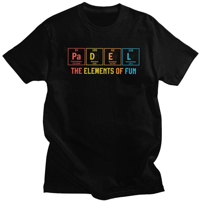 Science Padel The Elements Of Fun T Shirts Men Women Short Sleeve Tshirts Graphic Tee Tops 100 Cotton Loose Oversized Clothing