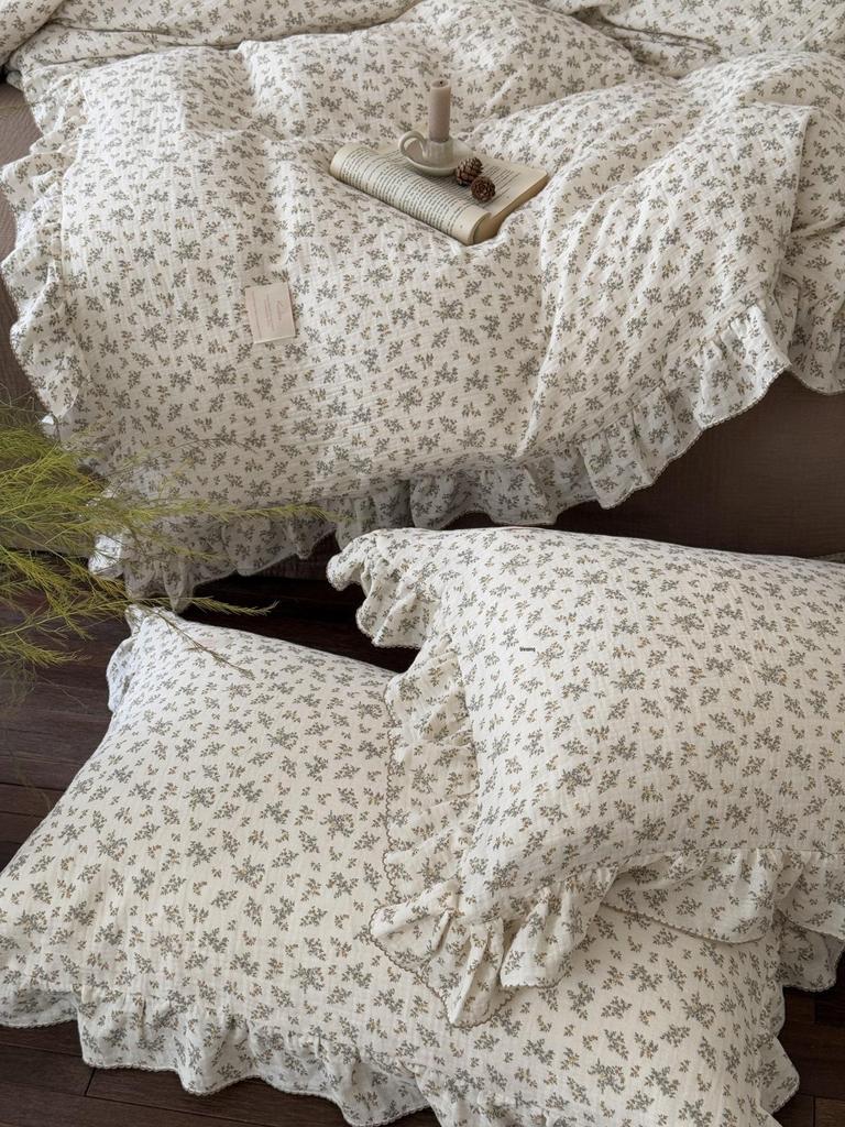 G5Z Francuska Retro Dwustronna Bawełniana Koronkowa Poszewka na Kołdrę