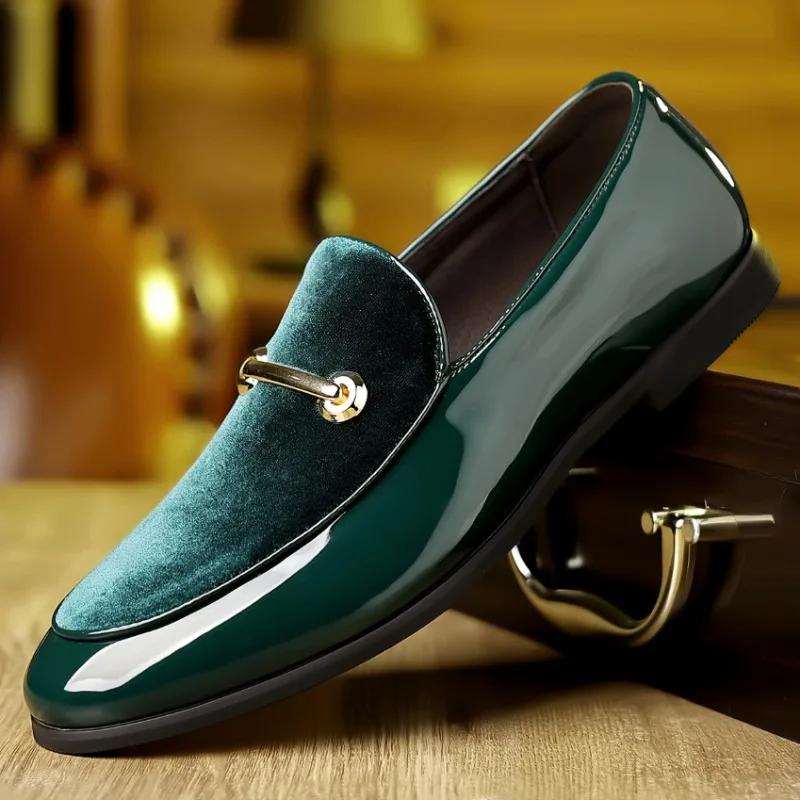 Designer New Men Suede Leather Casual Shoes Modern Dress Shoes Gentleman Big Size Slip-on Loafers
