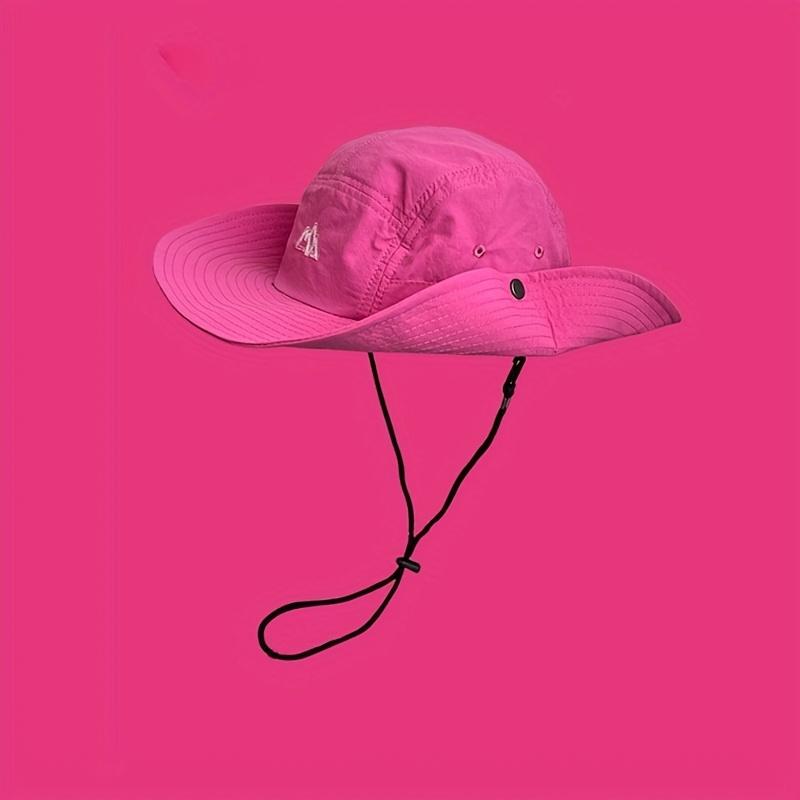 

1pc Unisex Color Block Bucket Hat Vintage Style Outdoor Sun Hat For Fishing Camping Hiking And Travel Activities рожевий