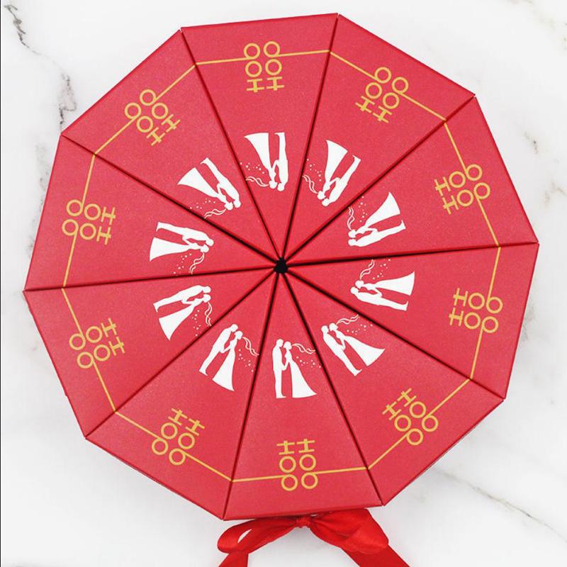 10 PCS/Lot Triangle Shape Wedding Party Favor Boxes Creative Chocolate Candy Storage Packaging Boxes Cake-shaped Sugar Boxes