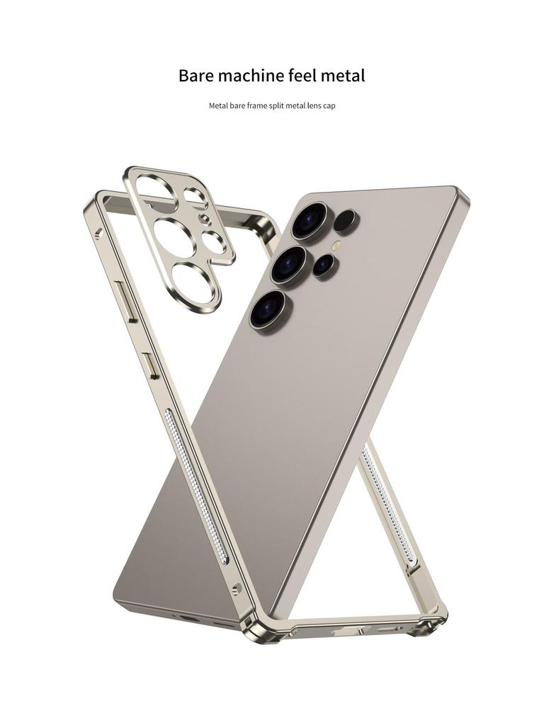Samsung S25 Ultra Metal Frame Phone Case - Heat Dissipation, Bare Metal, Sea Horse Buckle Compatible with S24U