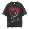 Vintage Washed Anime Berserk Guts Graphic T-shirt Vintage Washed Oversized T Shirt Men Women Clothing Cotton Short Sleeve Tees