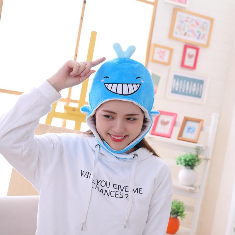 

Девушка сердце мультяшная синий кит капюшон шляпа смешной милый реквизит для селфи съемка капюшон 30*40CM0.1kg