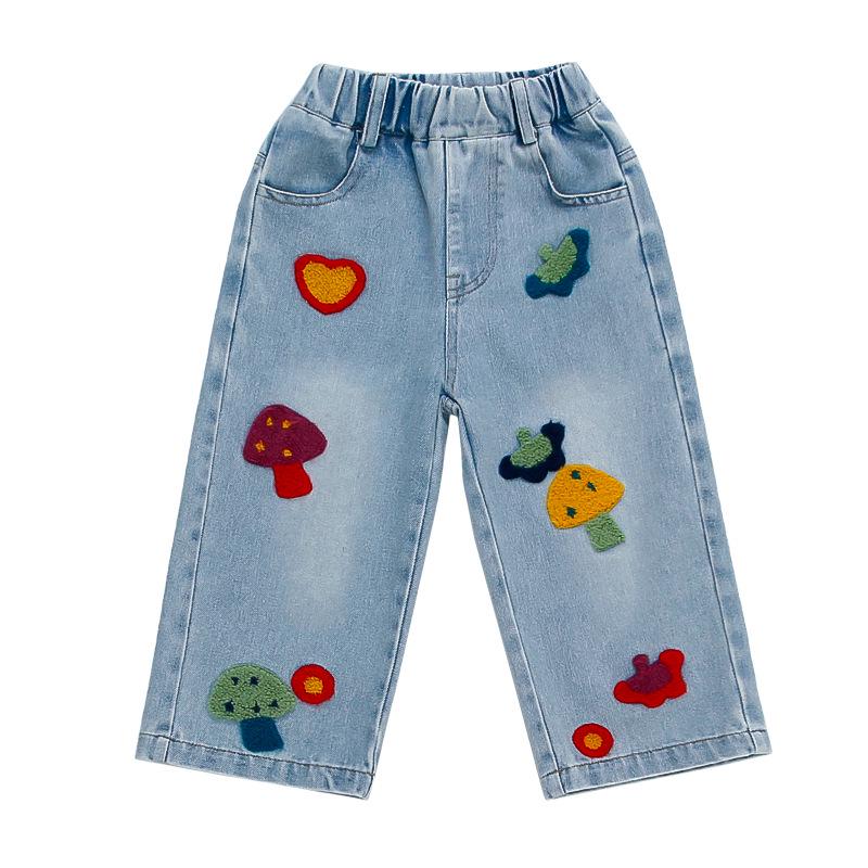 Fashionable Girls' Loose-Fit Wide-Leg Jeans - Spring & Autumn 2025 Collection