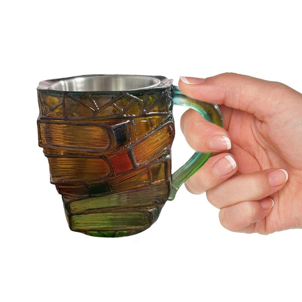 Handmade Resin Book Shaped Coffee Mug 3D Painted Colorful Novelty Drink Cup Creative Perfect Drinkware for Gift and Daily Use