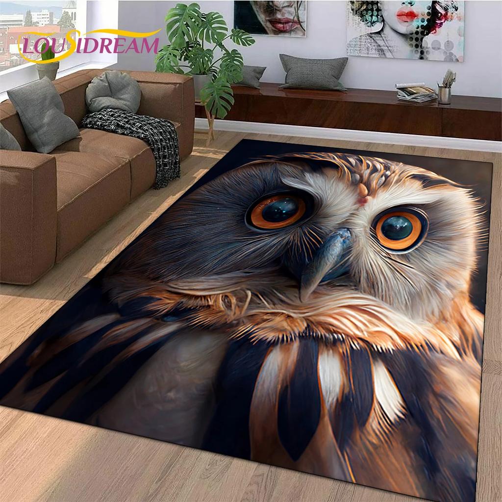 Cute Owl Eagle Birds Cartoon Rug Carpet for Living Room Bedroom Decor,floor Mat Decoration for Sofa Doormat
